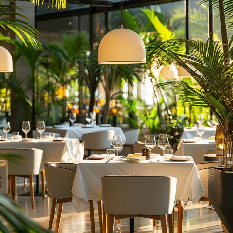 Restaurant avec une décoration végétale à Libourne. Idéal pour un dîner romantique.